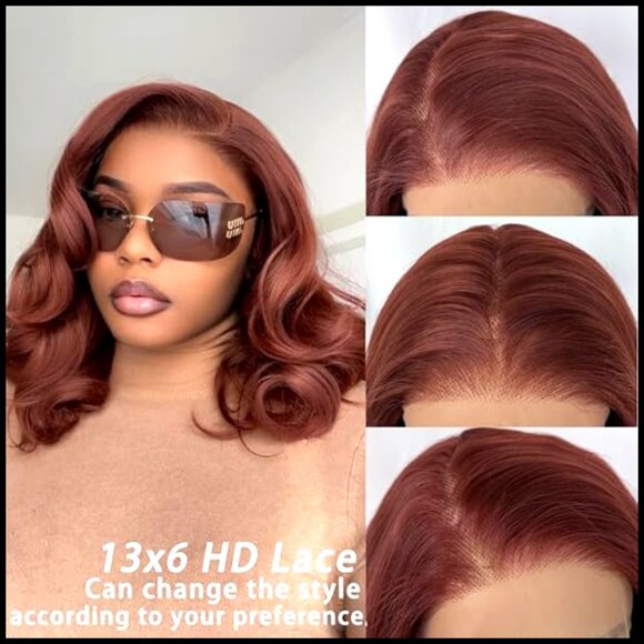 Synthetic Lace Front Wig Glueless Pre Plucked Body Wave Pre Layered main image 5